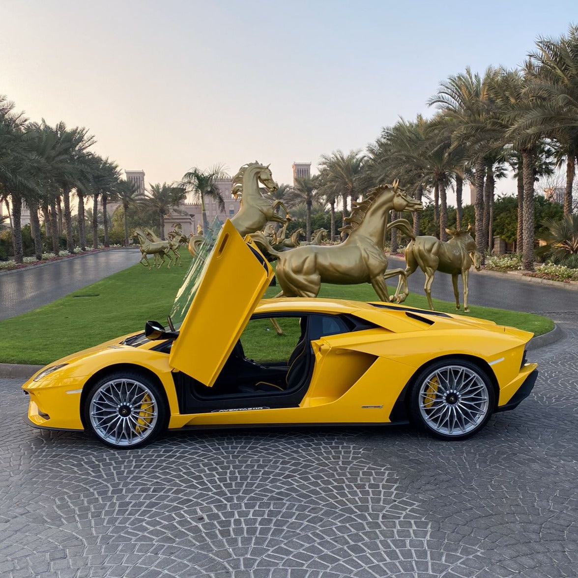 LAMBORGHINI AVENTADOR 2021 (YELLOW/RED) five luxury car rental