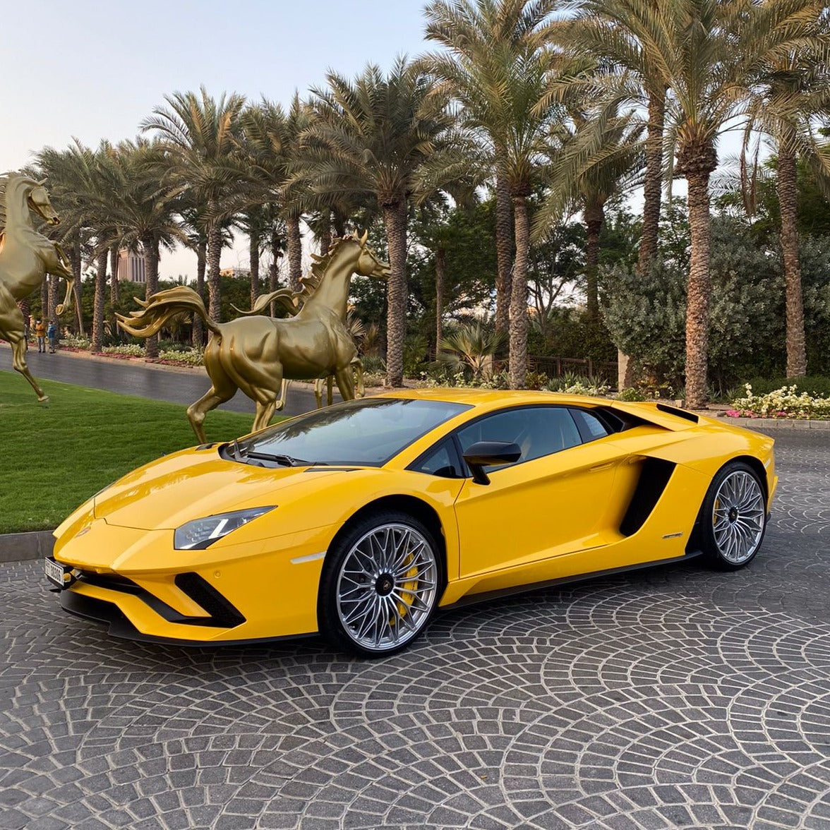 LAMBORGHINI AVENTADOR 2021 (YELLOW/RED) five luxury car rental