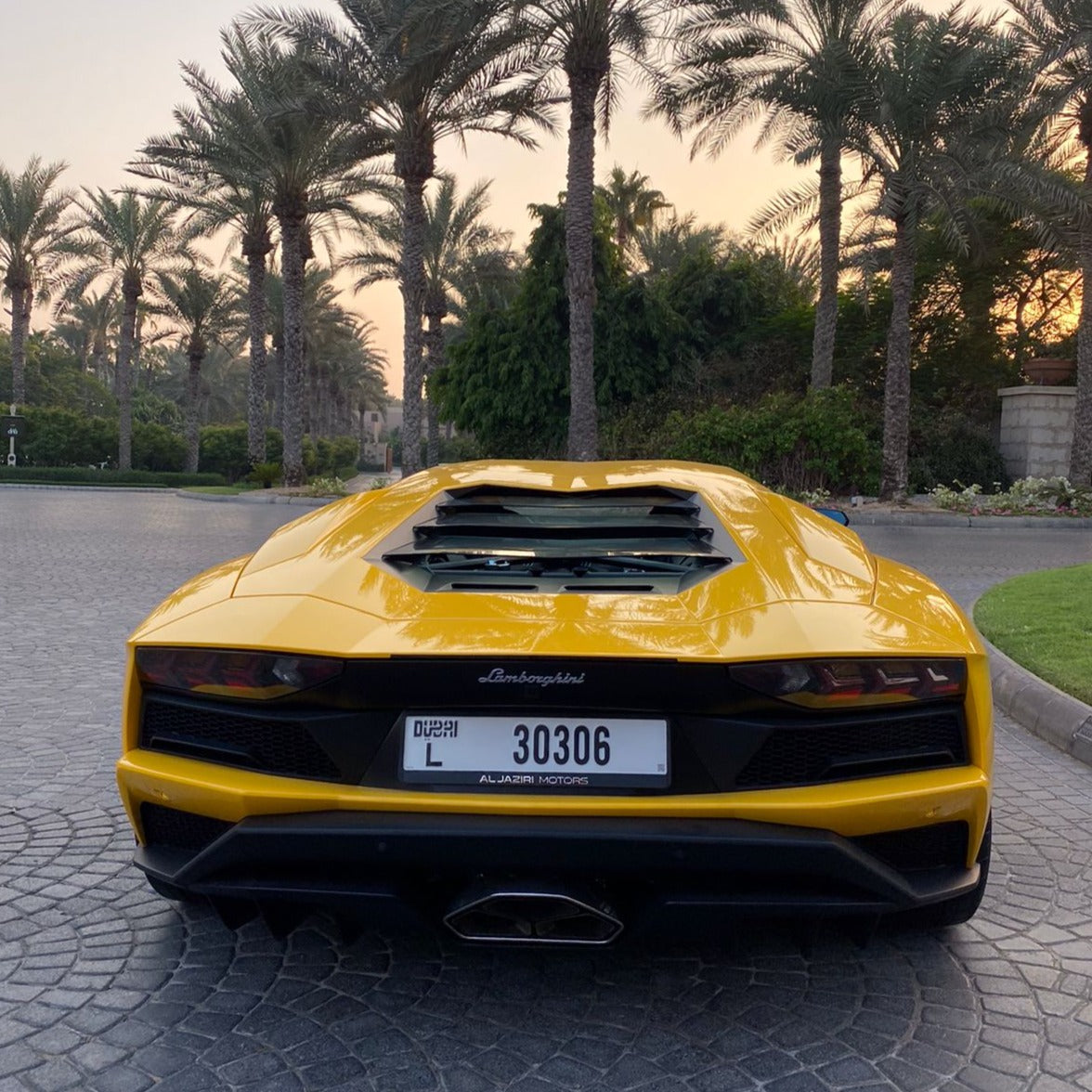 LAMBORGHINI AVENTADOR 2021 (YELLOW/RED) five luxury car rental