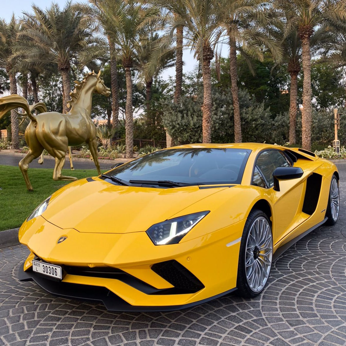 LAMBORGHINI AVENTADOR 2021 (YELLOW/RED) five luxury car rental